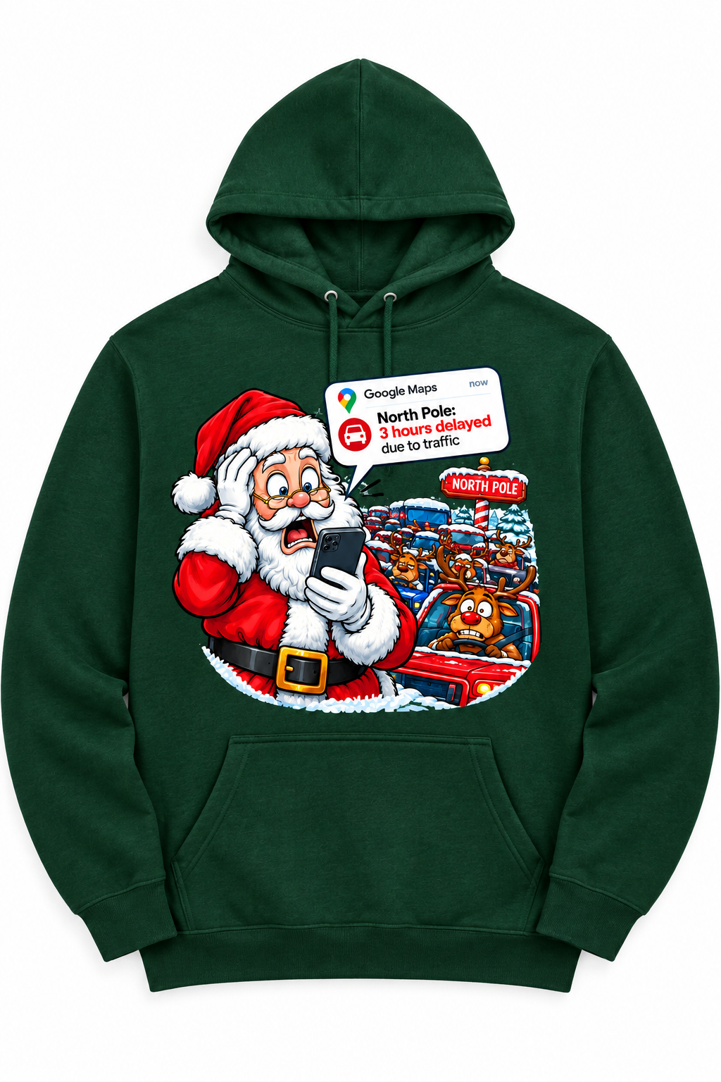 Santa in Traffic Hoodie